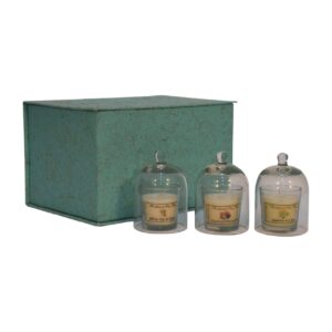 Solid Mango Wood Round Candle Set of 3 (Spring)