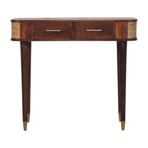 Solid Mango Wood Belmont Cane Edge Console Table