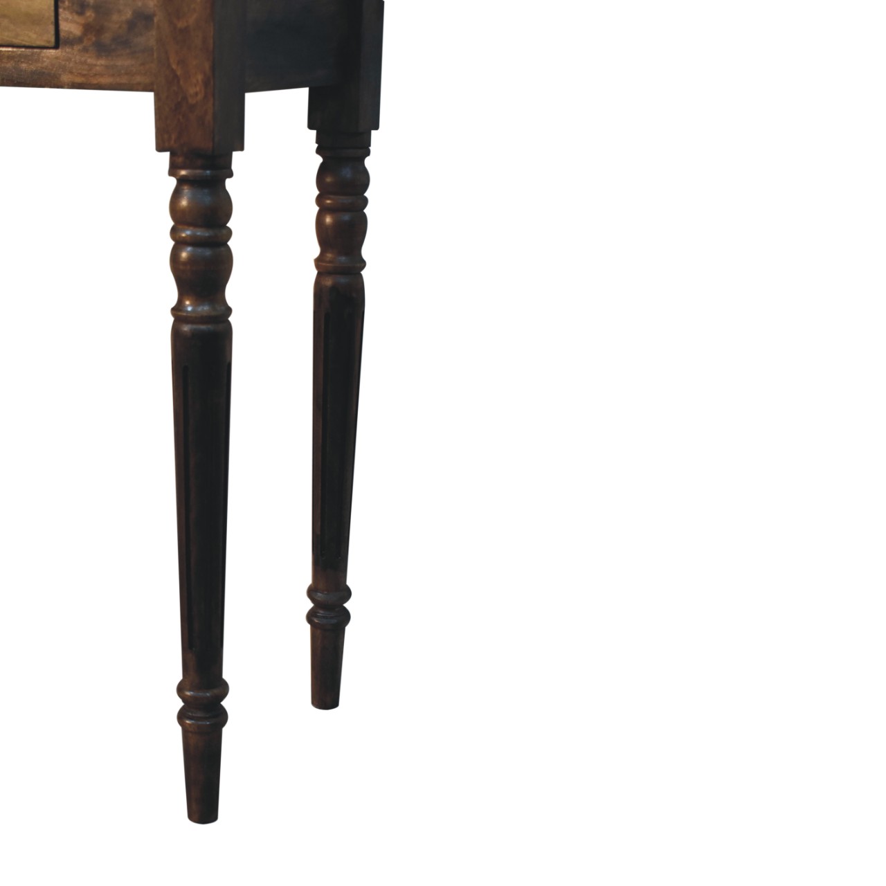 Solid Mango Wood Classic Grey Finished Spindle Legs Hall 1 Drawer Console Table - Image 8