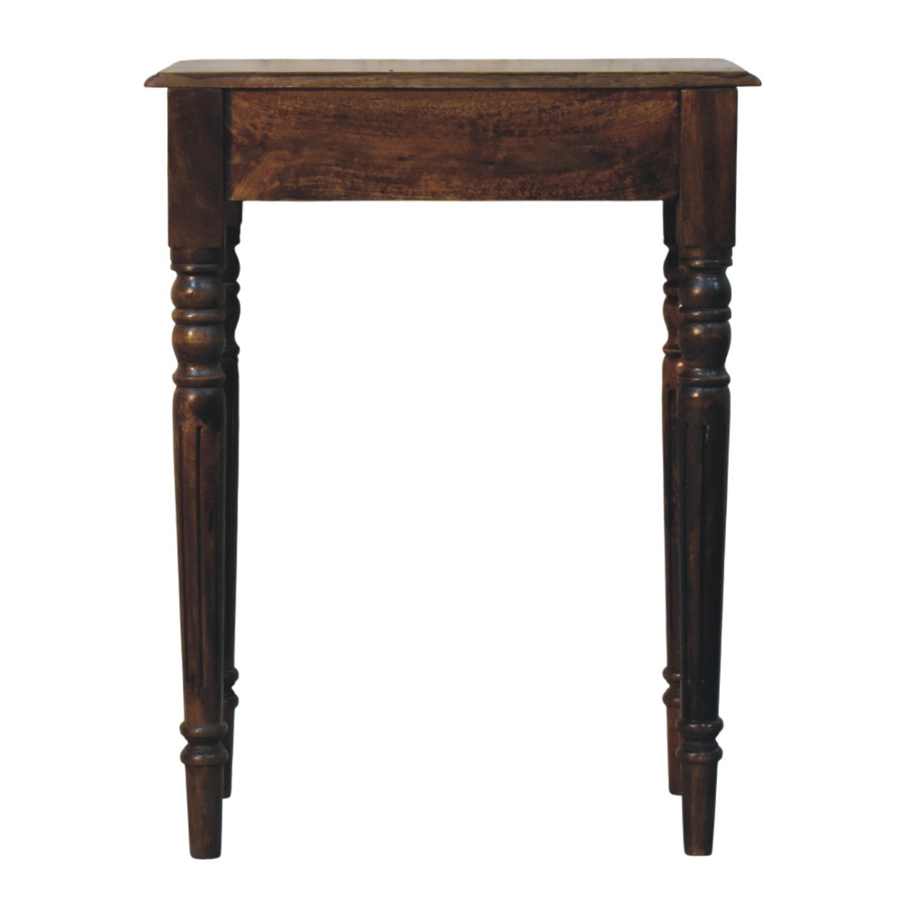 Solid Mango Wood Classic Grey Finished Spindle Legs Hall 1 Drawer Console Table - Image 9