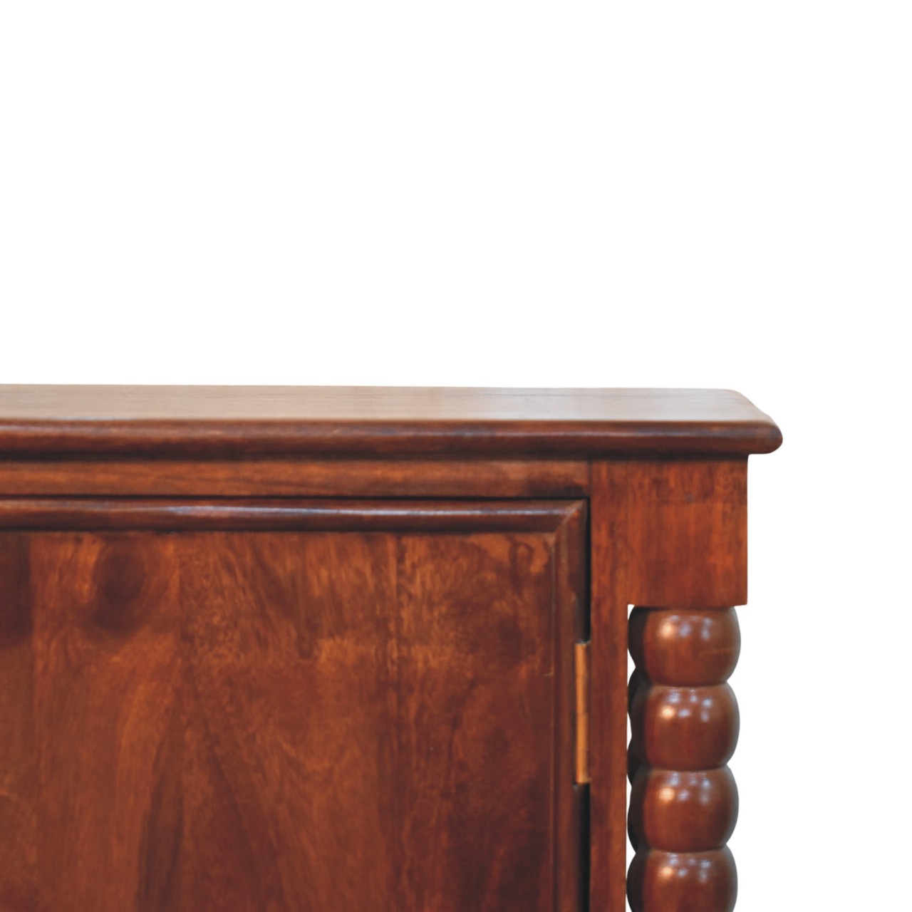 Solid Mango Wood Wine Wood Finished Spindle Heritage 2 Door Cabinet - Image 6