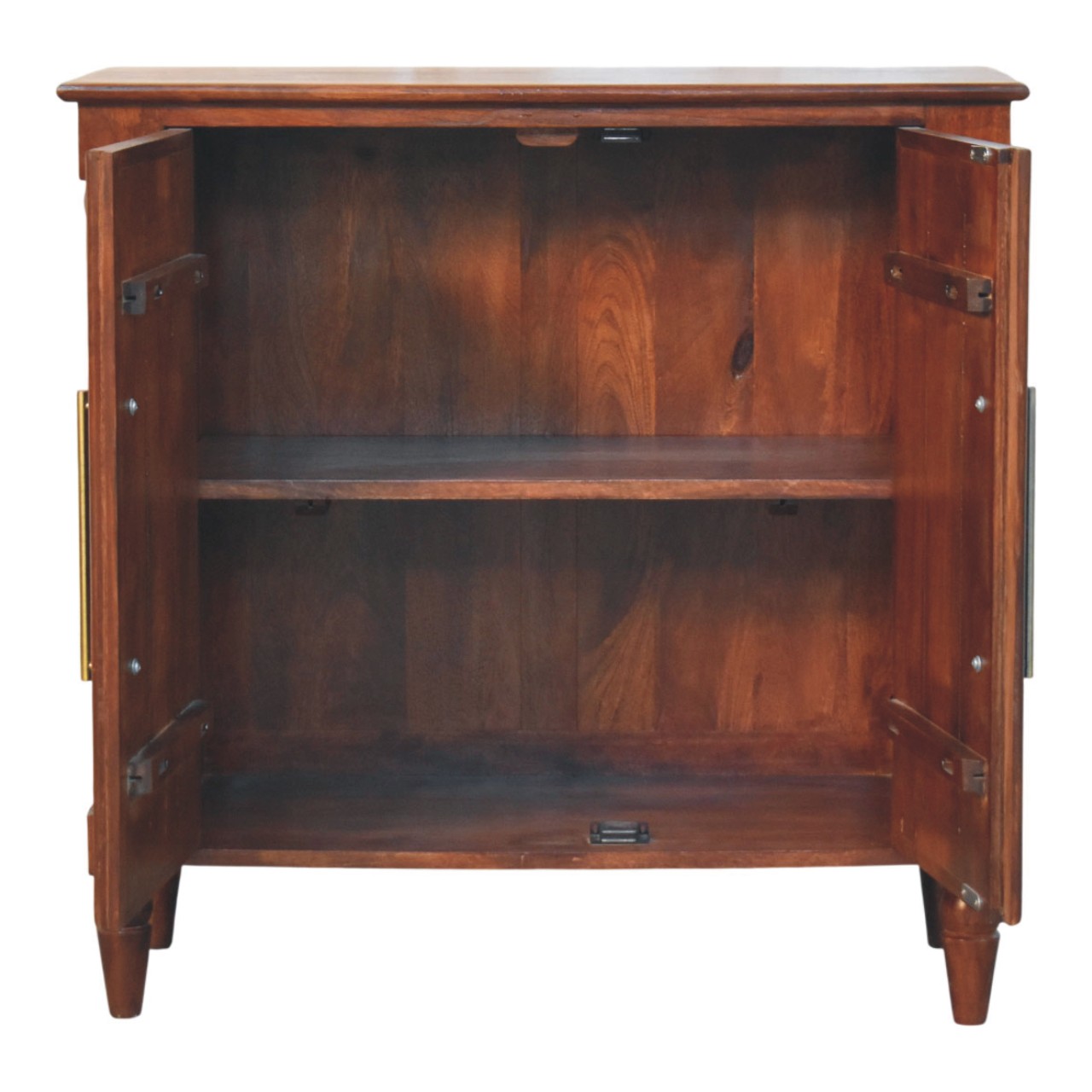 Solid Mango Wood Wine Wood Finished Spindle Heritage 2 Door Cabinet - Image 8