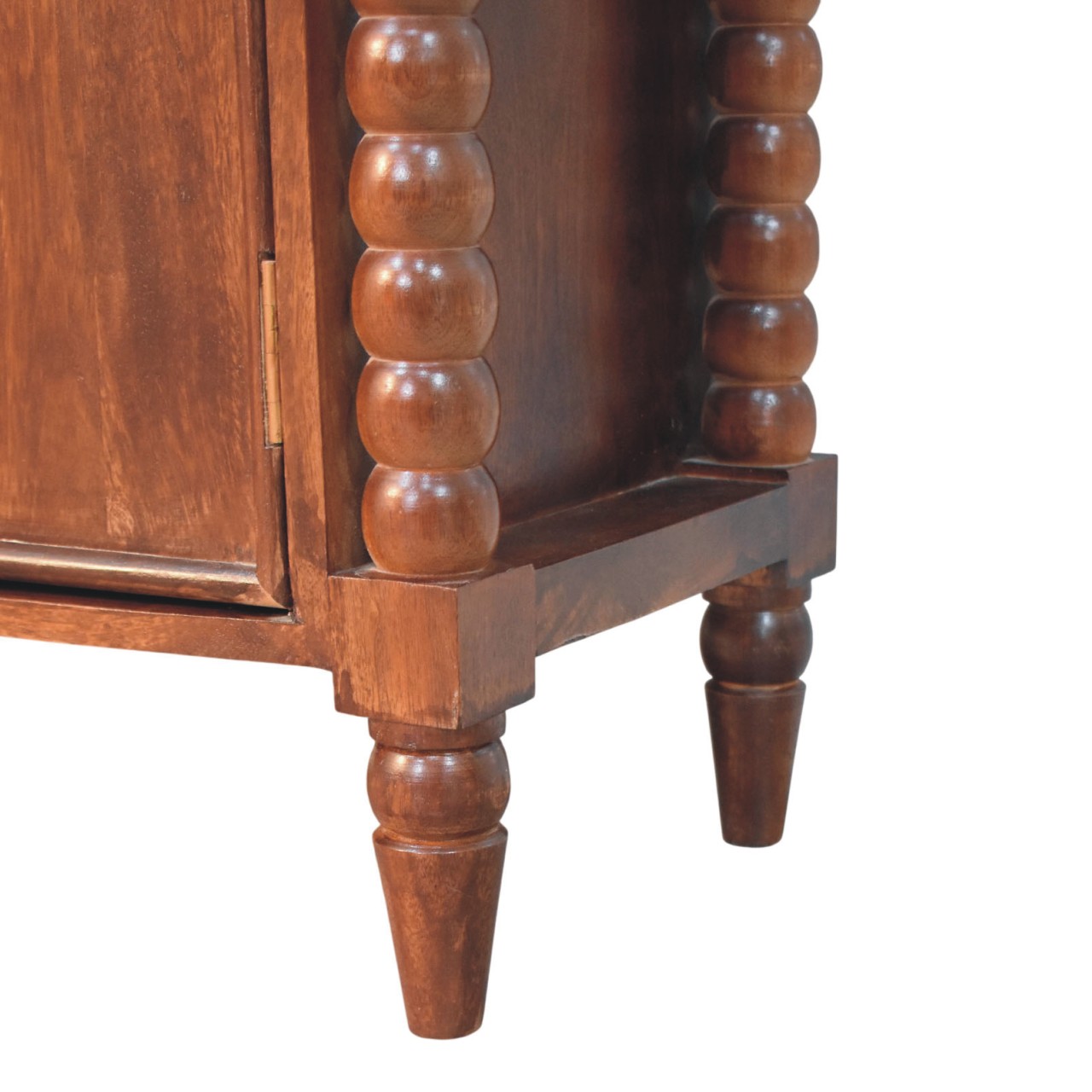 Solid Mango Wood Wine Wood Finished Spindle Heritage 2 Door Cabinet - Image 9