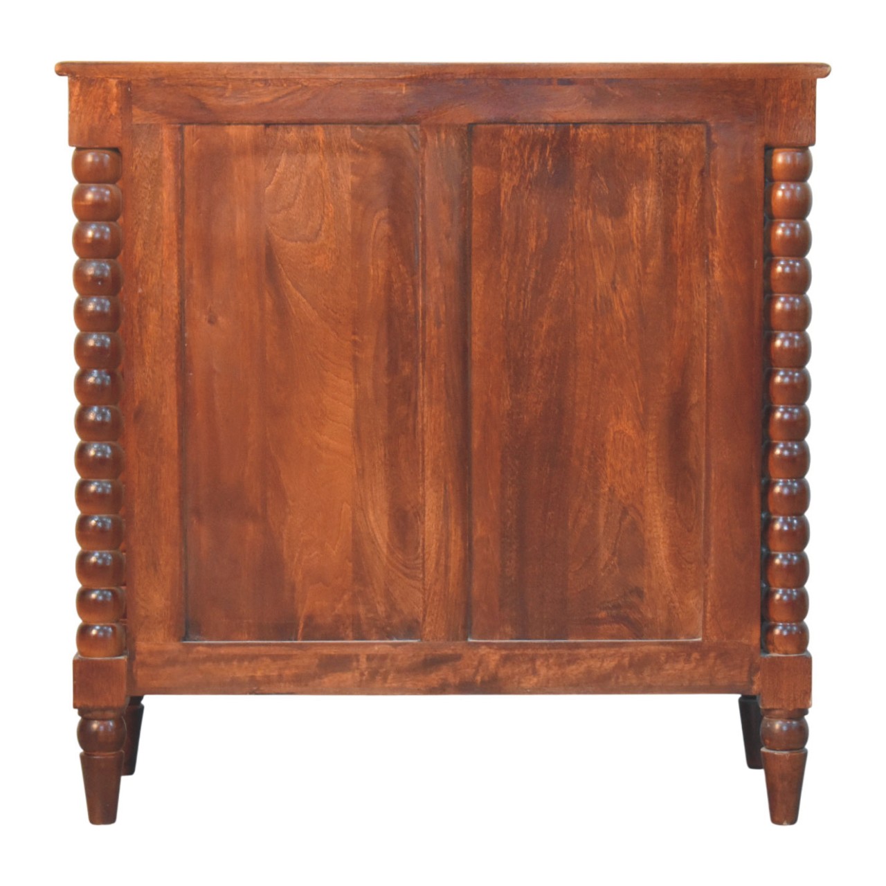 Solid Mango Wood Wine Wood Finished Spindle Heritage 2 Door Cabinet - Image 2