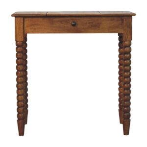 Solid Mango Wood Amber Oak Spindle Dressing Table