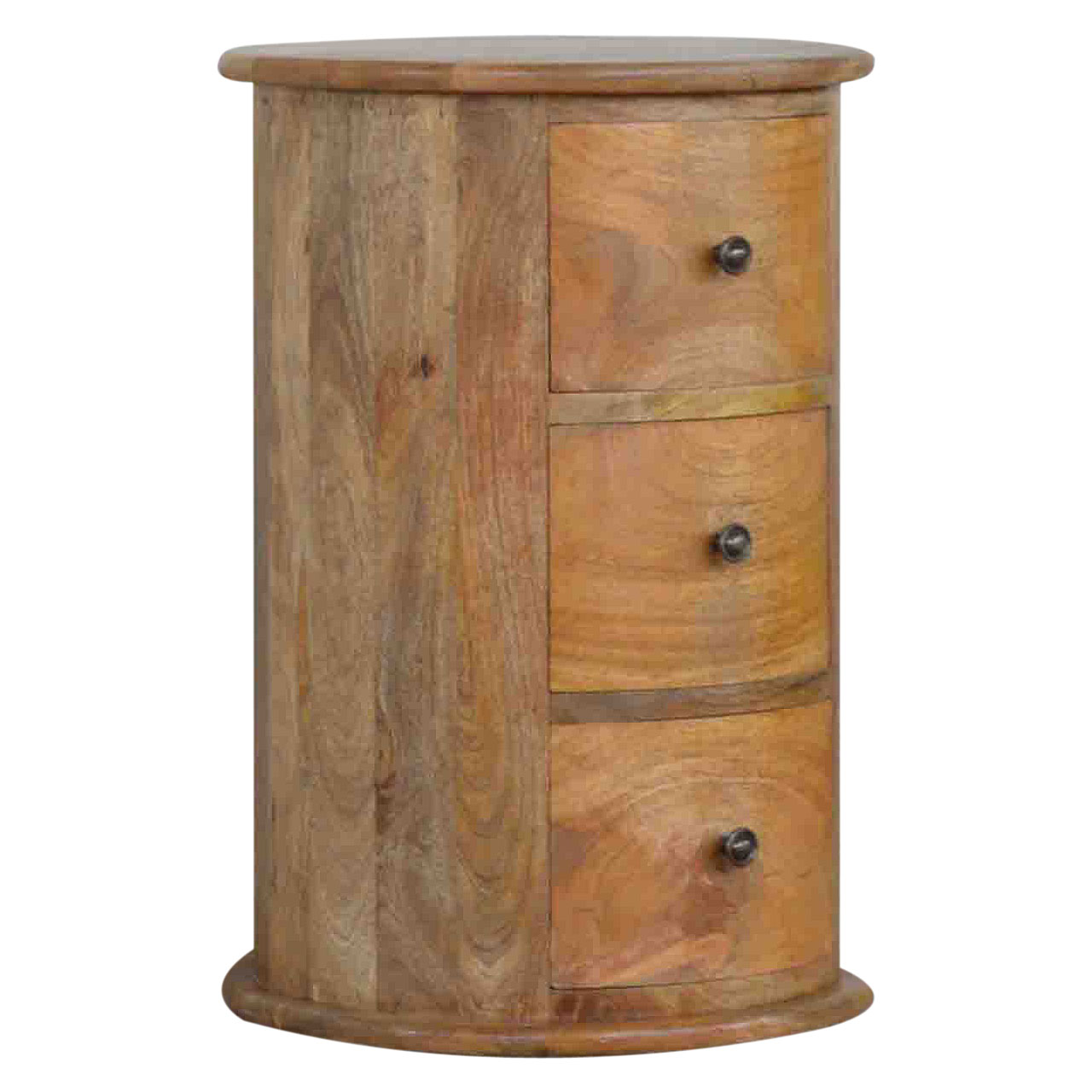 Solid Mango Wood 3 Drawer Drum Chest