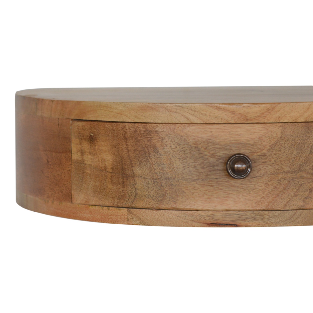 Solid Mango Wood Wall Mounted Rounded Bedside - Image 3
