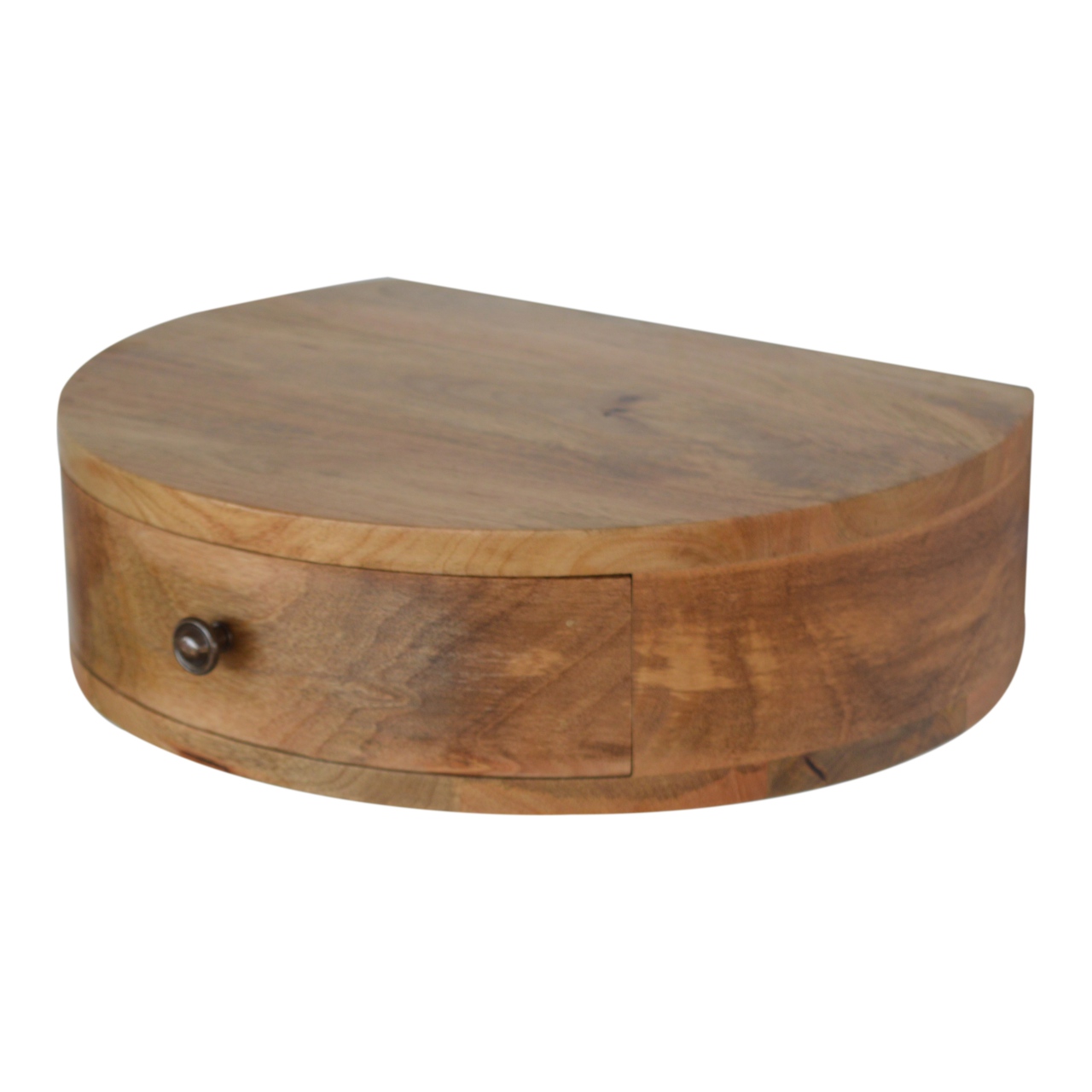 Solid Mango Wood Wall Mounted Rounded Bedside - Image 4