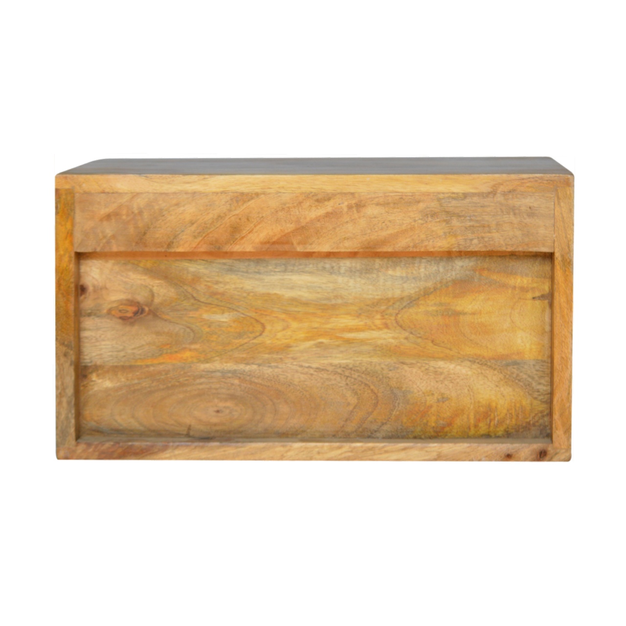 Solid Mango Wood Oak Finished Wall Mounted Leopard Print Front 2 Drawer Bedside - Image 8
