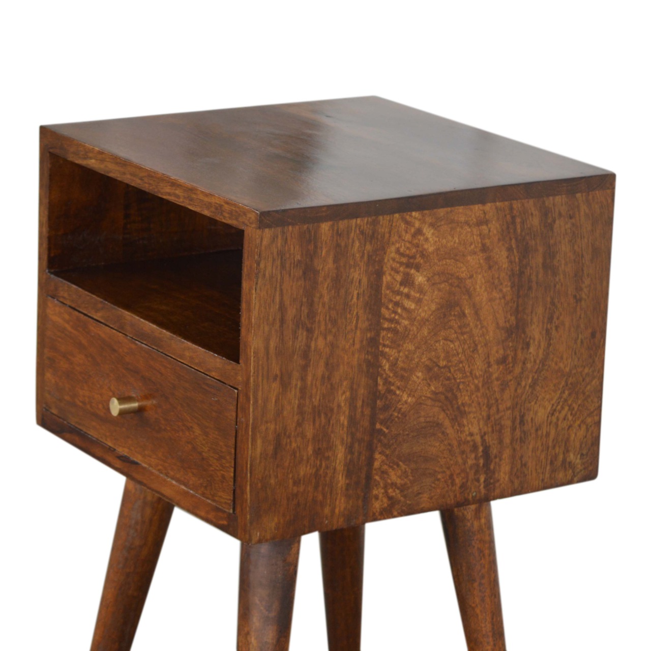Solid Mango Wood Mini Chestnut Bedside - Image 4