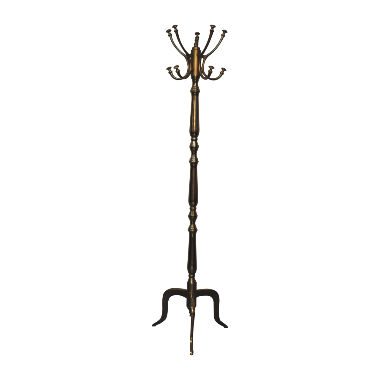 Solid Mango Wood Brass Finished Coat Stand - Image 3