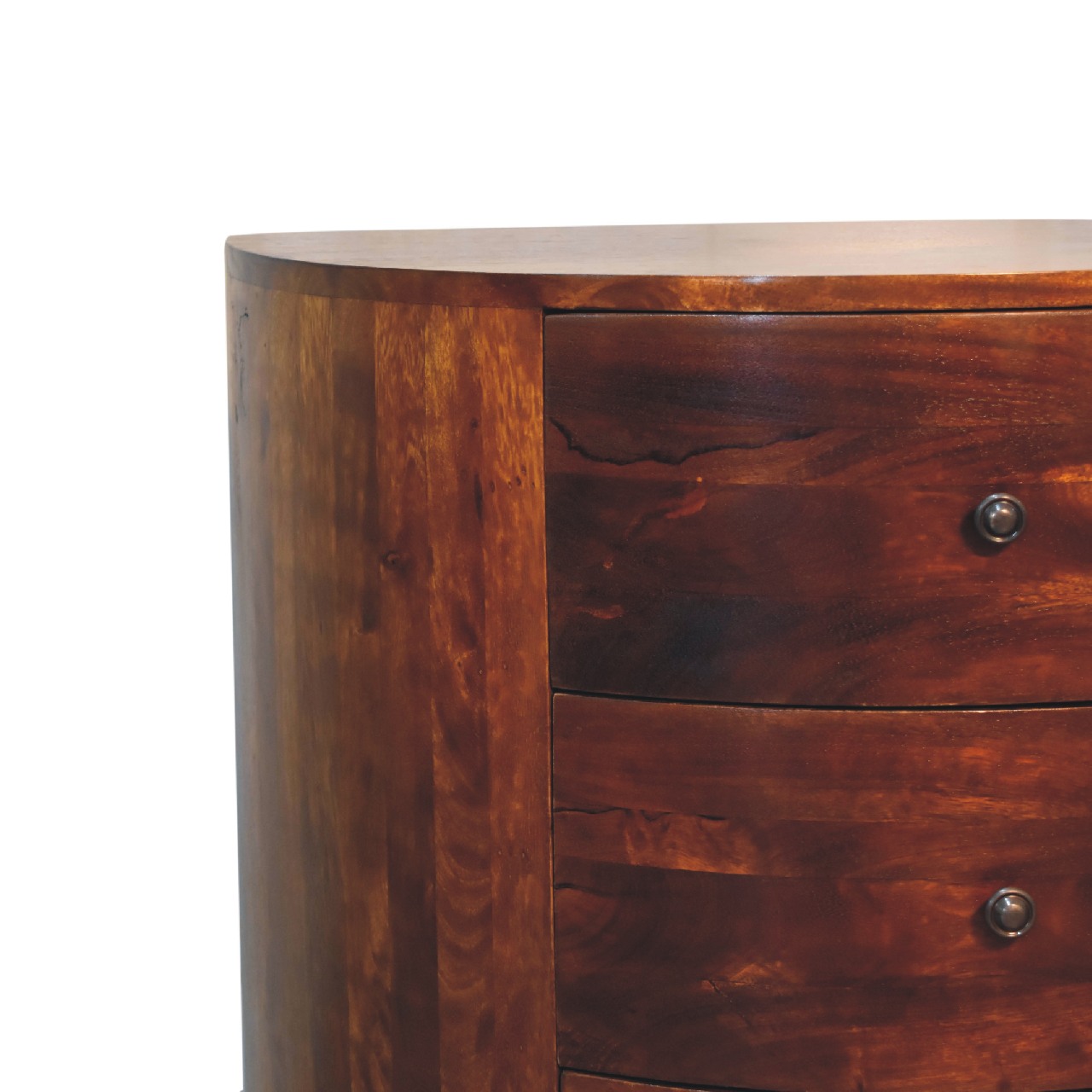 Solid Mango Wood Chestnut Finished 3 Drawer Odyssey Chest of Drawers - Image 4