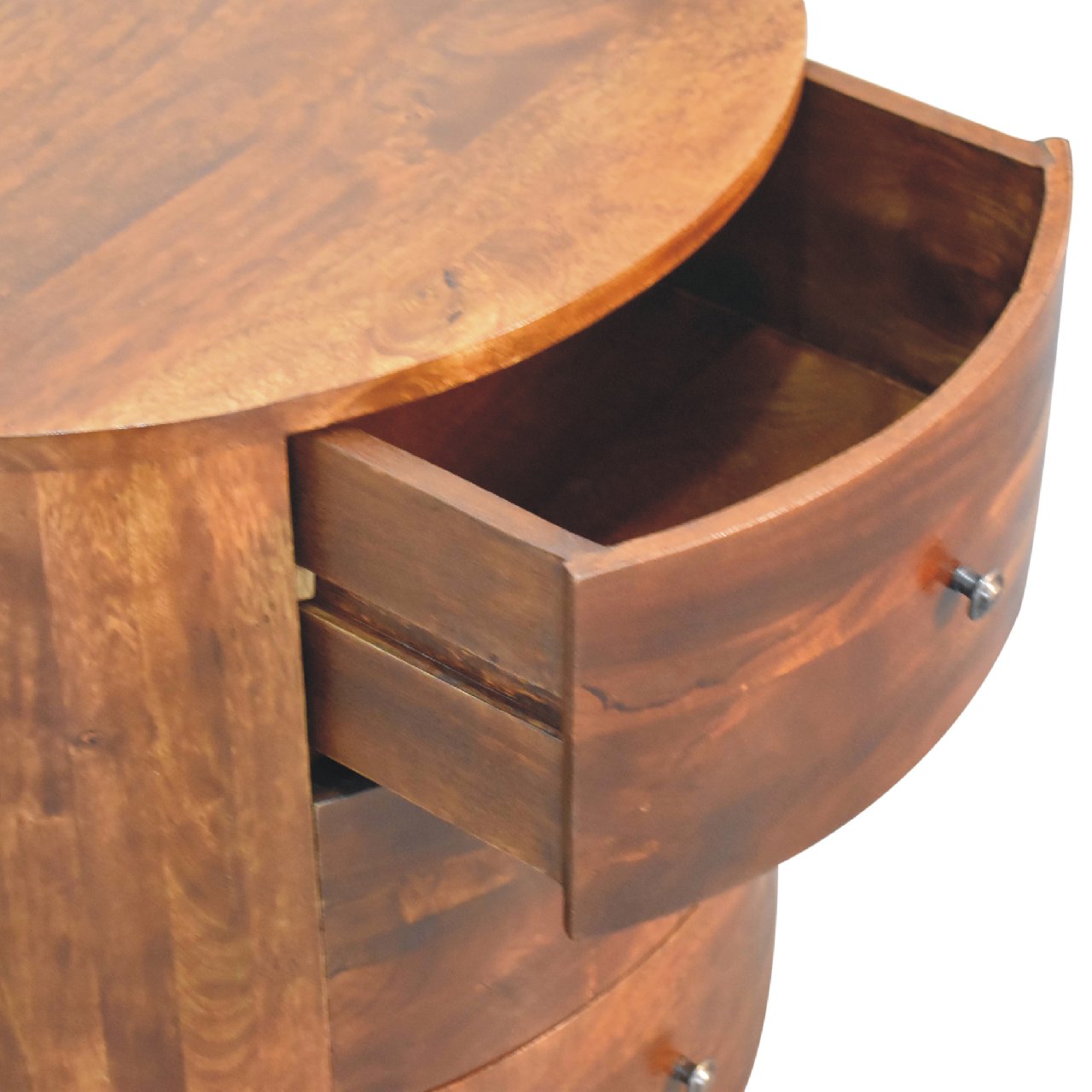 Solid Mango Wood Chestnut Finished 3 Drawer Odyssey Chest of Drawers - Image 6