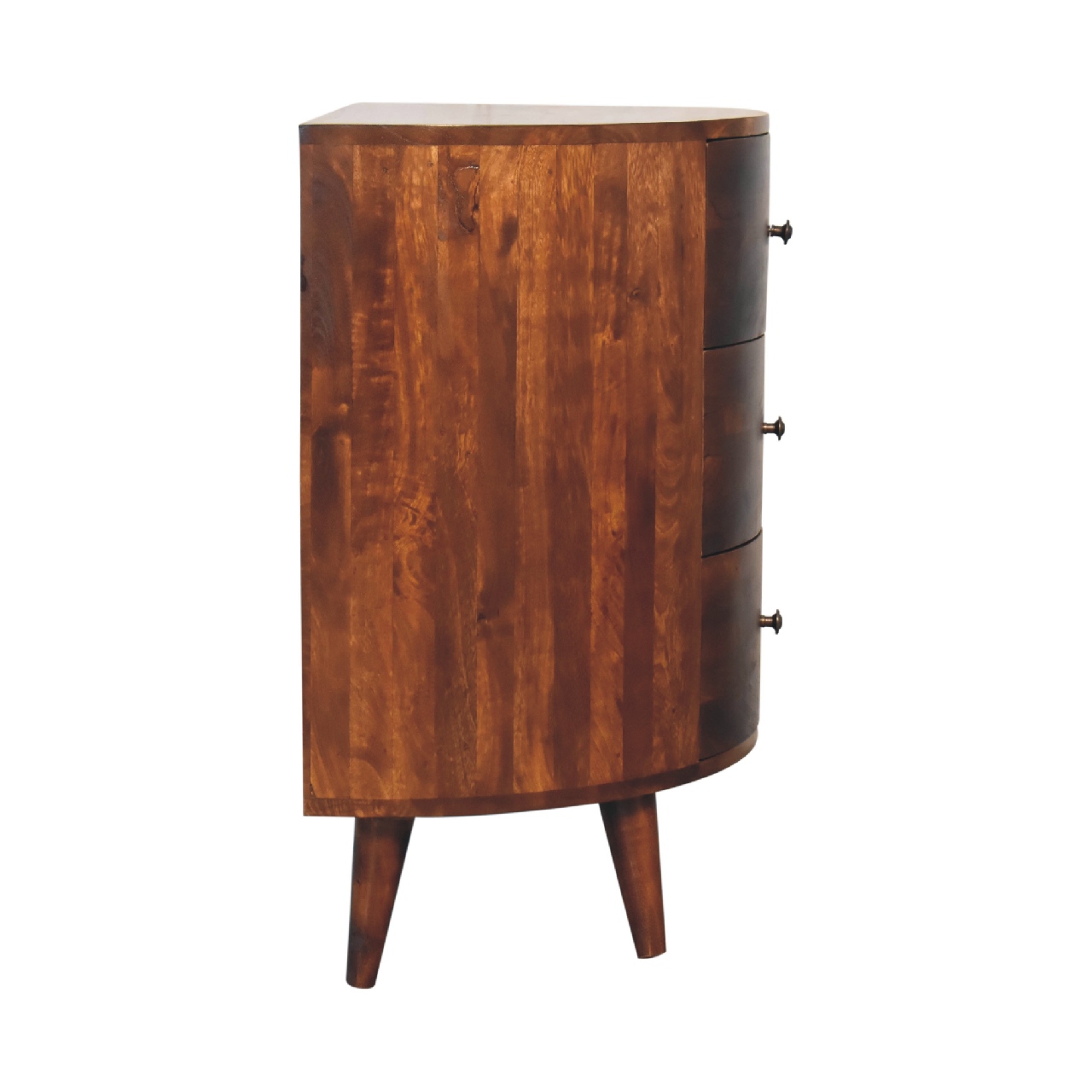 Solid Mango Wood Chestnut Finished 3 Drawer Odyssey Chest of Drawers - Image 8