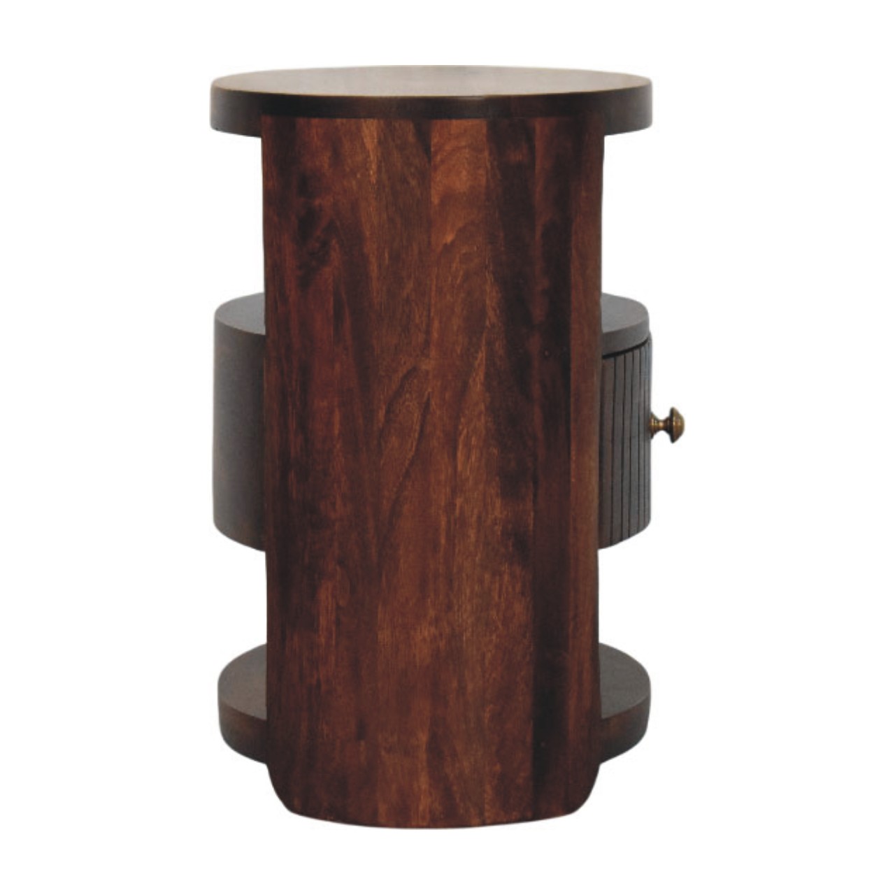 Solid Mango Wood Wine Wood Finish 1 Drawer Bordeaux Bedside - Image 8