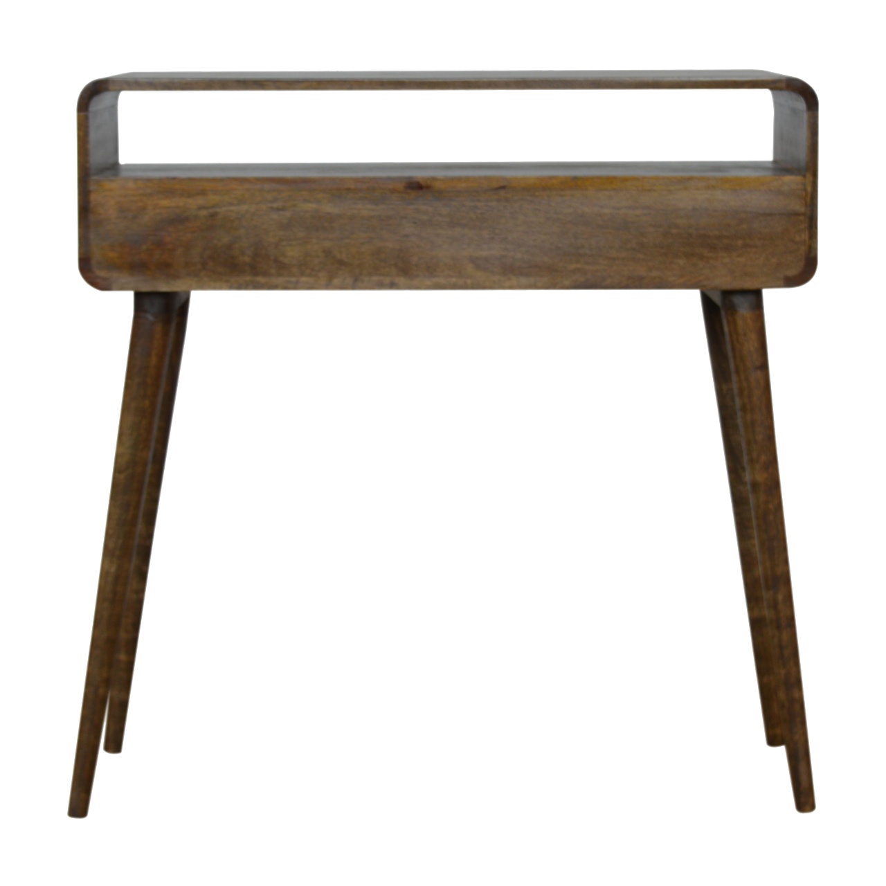 Solid Mango Wood Curved Grey-wash Console Table - Image 9