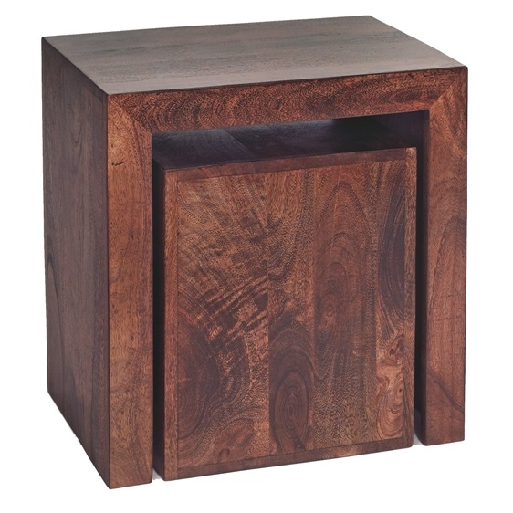Toko Dark Mango Cubed Nest of 2 Tables