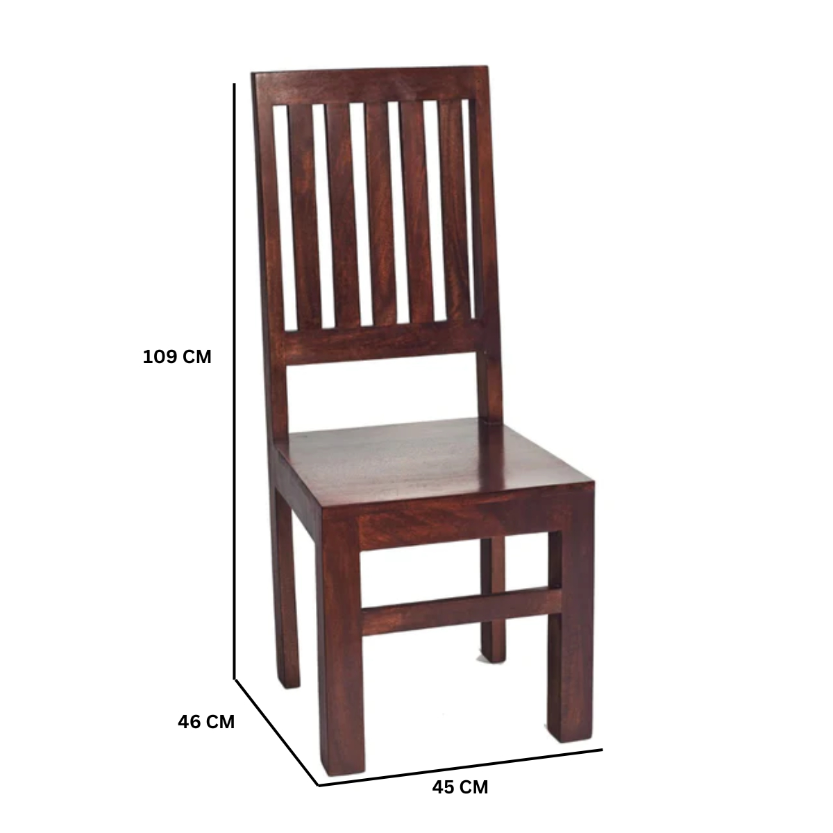 Toko Dark Mango Slat Back Chair (Sold in Pairs) - Image 4