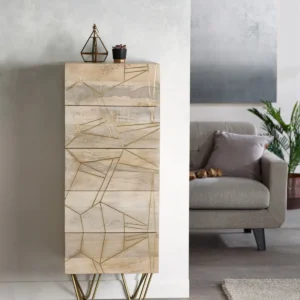 Light Gold Tall Chest of Drawers